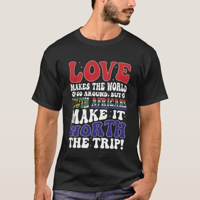 Södra Afrikan Flagga Manar & Women Cute Til Sydafr T Shirt (Framsida)