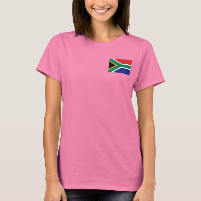 Södra Afrikan Flagga och Karta dk T-Shirt (Framsida)