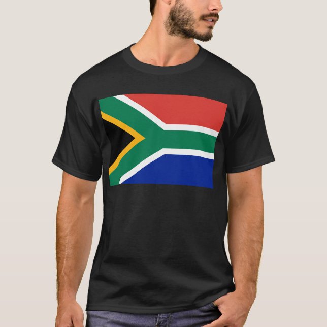 Södra Afrikan Flagga - Vlag van Suid-Afrika T Shirt (Framsida)