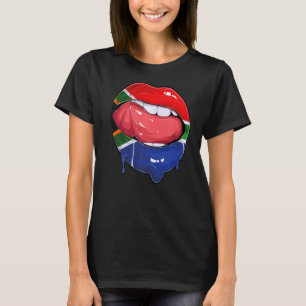 Södra Afrikan Fläkt Flagga Mouth Oceanien Sydafrik T Shirt