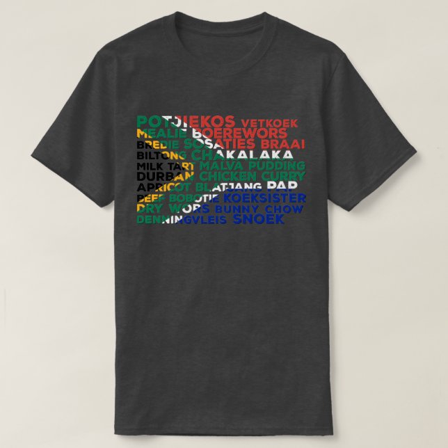 Södra Afrikan Food Flagga T Shirt (Design framsida)