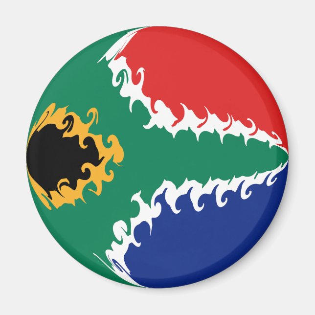 Södra Afrikan Gnarly Flagga Magnet (Framsidan)