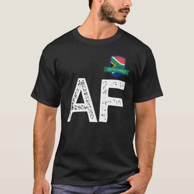 Södra Afrikan Human-Flagga A och F Sydafrika T Shirt (Framsida)