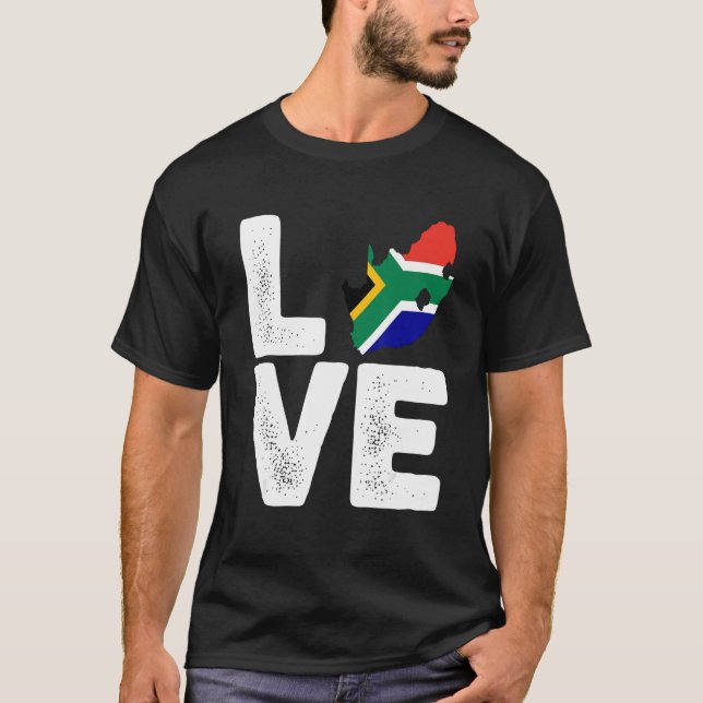 Södra Afrikan Kärlek Pride flagga Svarta historik  T Shirt (Framsida)