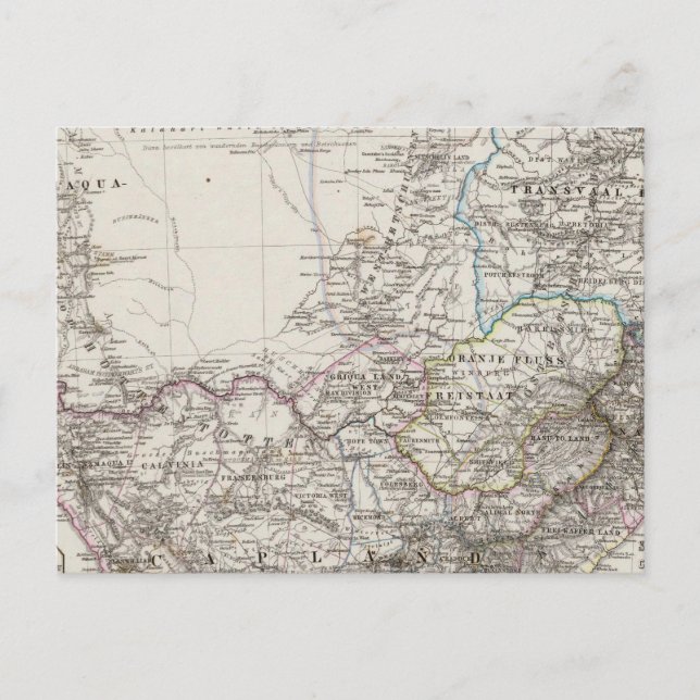 södra Afrikan Karta Vykort (Framsida)