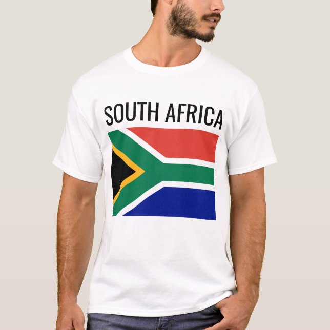 Södra Afrikan/Land Nationell Flagga T Shirt (Framsida)