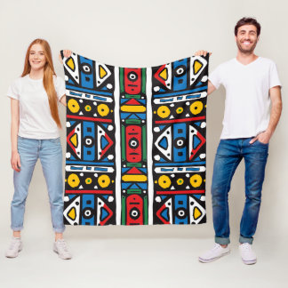 Södra Afrikan Ndebele Mönster Fleecefilt
