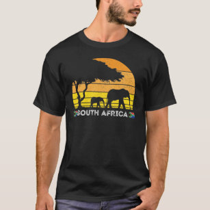 Södra Afrikan Safari Savannah Sunset Elephant T-Sh T Shirt