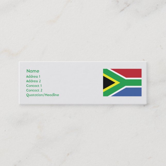 Södra Afrikan - Smala Mini Visitkort (Framsida)