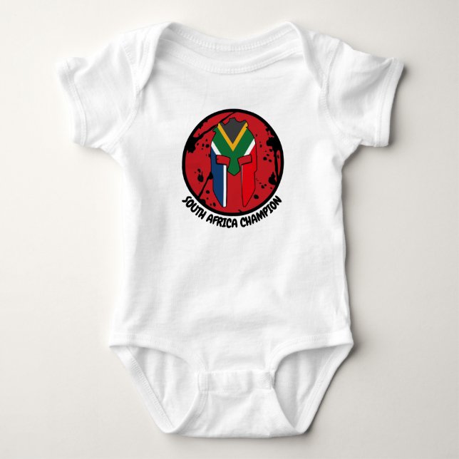 Södra Afrikan Spartan Baby T Shirt (Framsida)