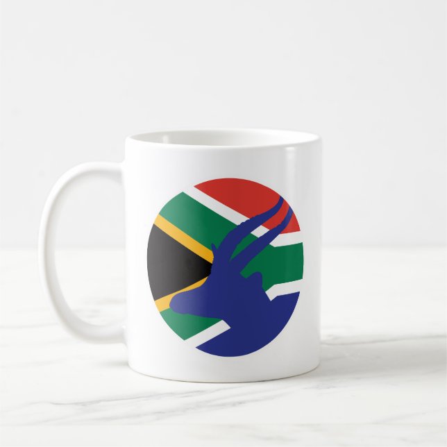 Södra Afrikan Springbok Antelope Sydafrika Kaffemugg (Vänster)