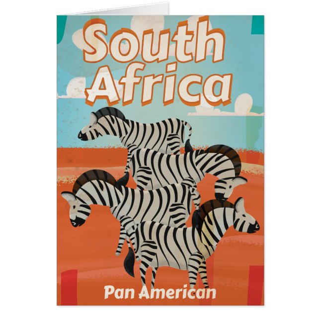 Södra Afrikan Vintage resor Poster Hälsningskort (Framsidan)
