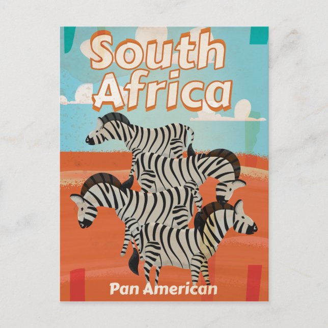 Södra Afrikan Vintage resor Poster Vykort (Framsida)