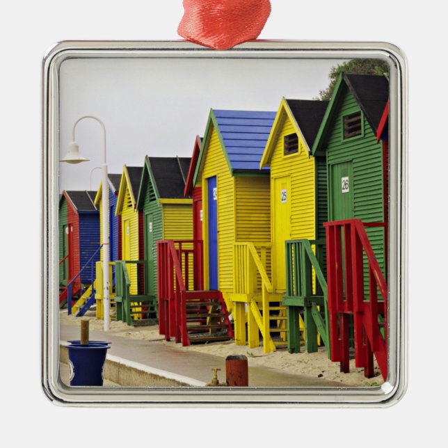 Södra Afrikan, Westernare Kap, St James.Färgstark Julgransprydnad Metall (Framsidan)