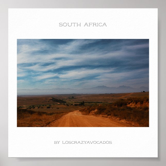 Södra Afrikans berg Landcape Travel Poster (Framsidan)