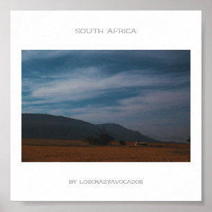 Södra Afrikans berg Landcape Travel Poster