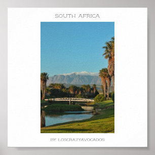 Södra Afrikans berg Landcape Travel Poster