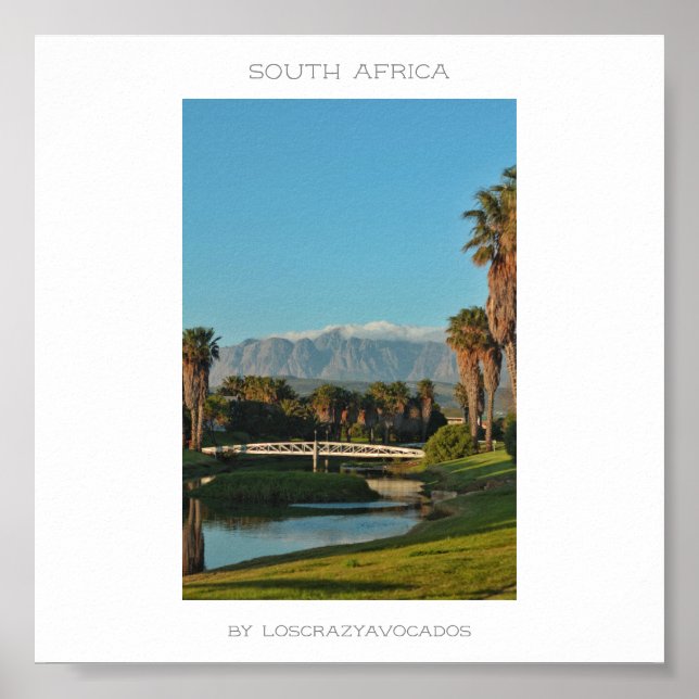 Södra Afrikans berg Landcape Travel Poster (Framsidan)