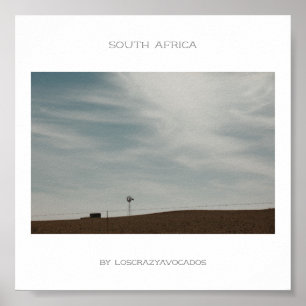 Södra Afrikans berg Landcape Travel Poster