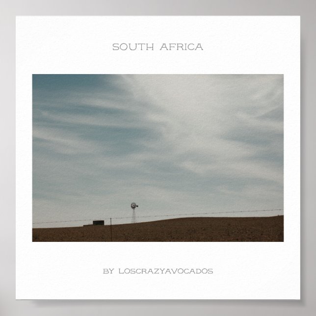 Södra Afrikans berg Landcape Travel Poster (Framsidan)