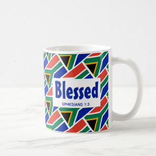 SÖDRA AFRIKANS FLAGGA Anpassningsbar Scripture BLE Kaffemugg