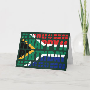 Södra Afrikans Flagga-födelsedagskort Kort
