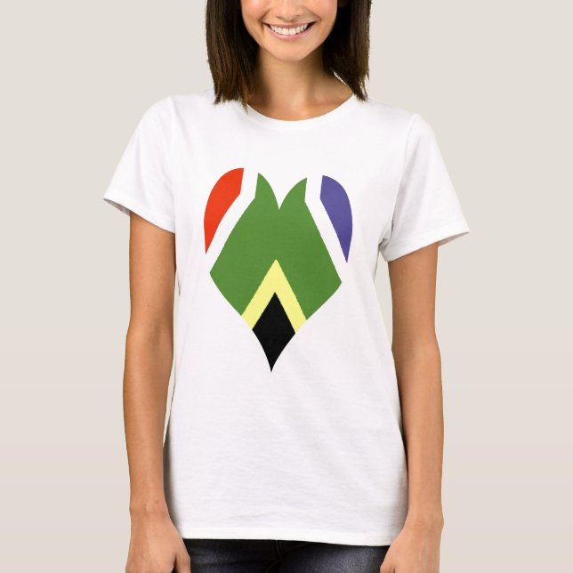 Södra Afrikans flagga hjärta - Bokke Tee (Framsida)