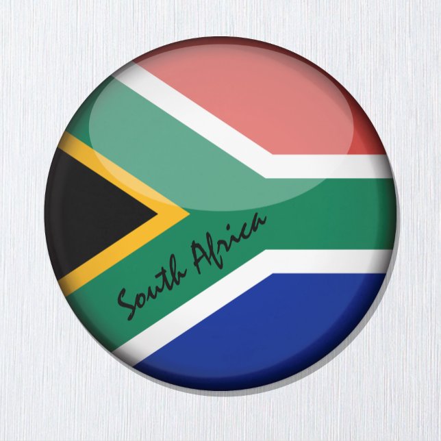 Södra Afrikans flagga och Afrika - resor/sportfant Magnet (Skapare uppladdad)