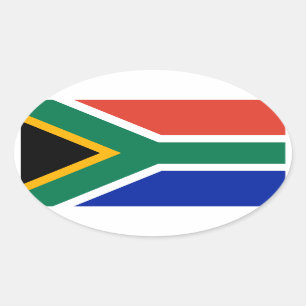 Södra Afrikans nationella Flagga Ovalt Klistermärke
