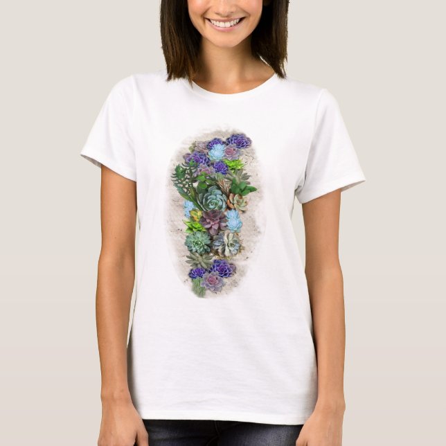 Södra Afrikans Succulents Tee Shirt (Framsida)