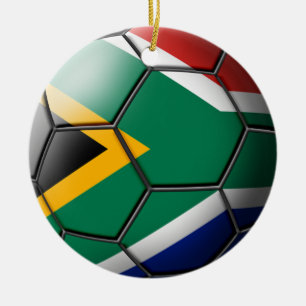 Södra - afrikansk fotbollprydnad julgransprydnad keramik