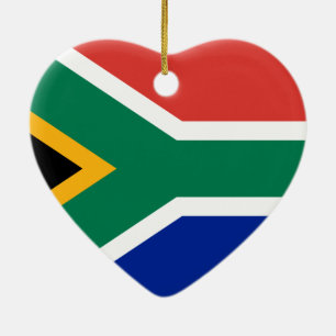 Södra - afrikansk medborgareflagga julgransprydnad keramik