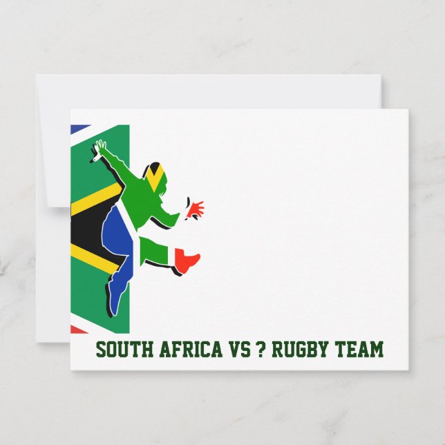 Södra - afrikansk rugbyinbjudanmall inbjudningar (Framsida)