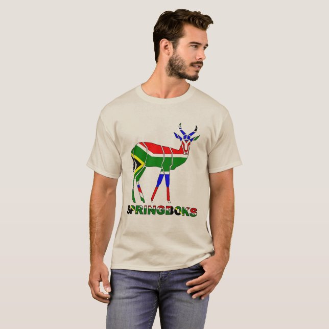 Södra - afrikansk RugbySpringboksTshirt T Shirt (Hel framsida)