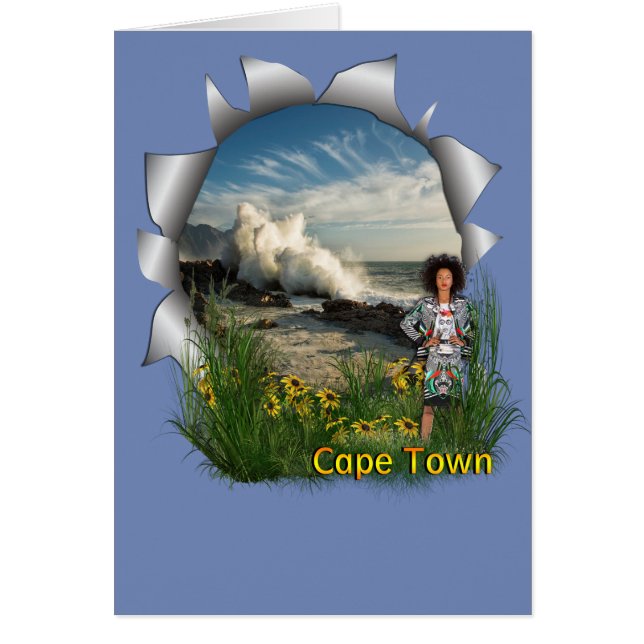 Södra afrikanska mode-flicka från Kapstaden Hälsningskort (Framsidan)