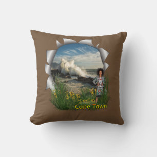 Södra afrikanska mode-flicka från Kapstaden Kudde