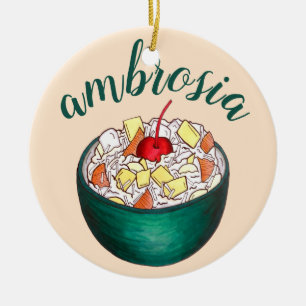 Södra Ambrosia Coconut Marshmallow Fruit Salad Julgransprydnad Keramik
