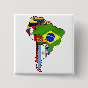 Södra - amerikanska flaggan av den South America Knapp