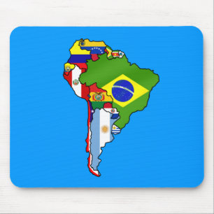 Södra - amerikanska flaggan av den South America Musmatta