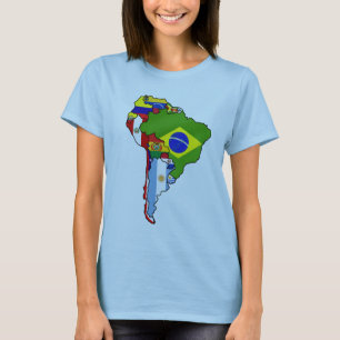Södra - amerikanska flaggan av den South America T-shirt