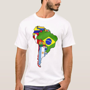Södra - amerikanska flaggan av den South America T Shirt