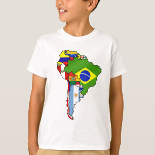 Södra - amerikanska flaggan av den South America Tee Shirt