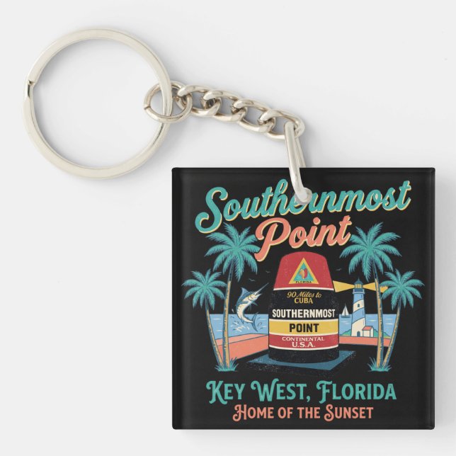 Södra Ändpunkt Key West Retro Tropisk Atmosfär (Framsidan)