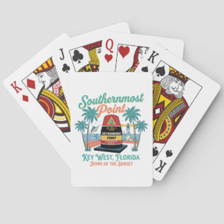 Södra Ändpunkt Key West Retro Tropisk Atmosfär Casinokort
