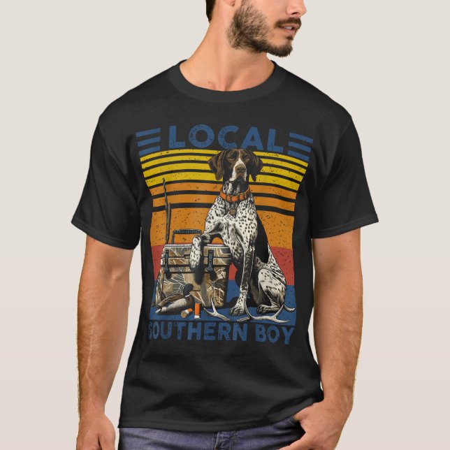 Södra Anka jakt på Hund Black T Shirt (Framsida)