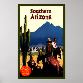 Södra Arizona Retro Travel Poster