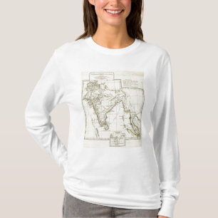 Södra asiatisk karta för klassiker t-shirt