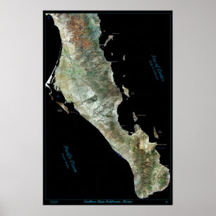 Södra Baja California, Mexiko satellitposter  Poster