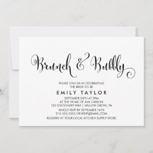 Södra Belle Calligraphy Brunch & Bubly Inbjudningar