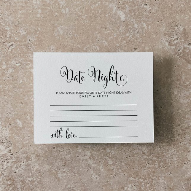 Södra Belle Calligraphy Date Night Idea Cards Vykort (Skapare uppladdad)